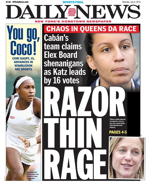 New York Daily News Front Pages Of 2019 New York Daily News