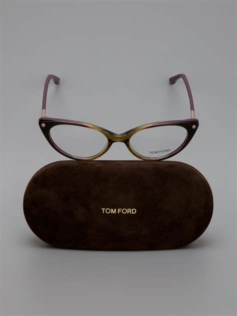 Tom Ford Cat Eye Glasses With Case In Brown Lyst