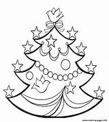 Tree Coloring Christmas Stars Pages Printable sketch template