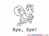 Bye Coloring Good Pages Bee Sheet Title Cards sketch template