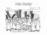 Jesus Entry Coloring Jerusalem Triumphal Sunday Palm Into Commemorates Feast Color sketch template