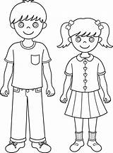Sister Brother Line Clip Siblings Coloring Cute Sweetclipart sketch template
