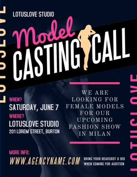Casting Call Flyer Template Postermywall