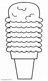 Cream Ice Pages Coloring Colouring Printable Food Print Children sketch template