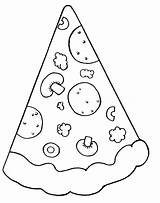 Pizza Clipart Coloring Clip Cartoon Pages Food Slice Color Triangle Objects Drawing Cheese Circle Word Kids Cliparts Coloring4free Print Gif sketch template