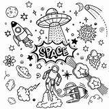 Doodle Doodles Astronaut Zeichnen Universo Lettering Dinge Einfache Mond Garabateados Escolha Tatuagem Desenho sketch template