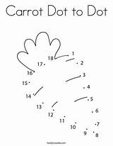 Dot Carrot Coloring Kindergarten Worksheets Tracing Pages Math Writing Preschool Choose Board Twistynoodle sketch template