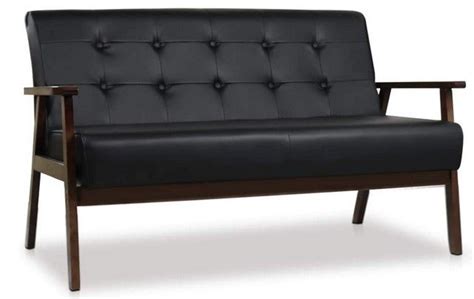 Jiasting Mid Century Modern Solid Loveseat Sofa Upholstered Faux