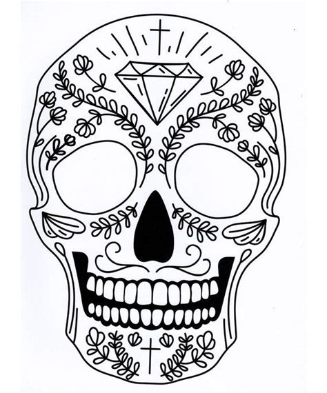 skull coloring pages printable digital    etsy