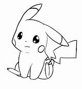 Pikachu Cute Coloring Pages Printable Pokemon Kids sketch template