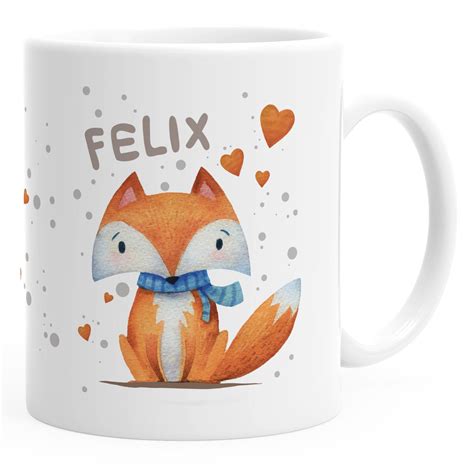 kindertasse kunststoff tasse fuchs motiv mit namen