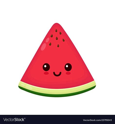 happy smilling cute watermelon vector image  vectorstock