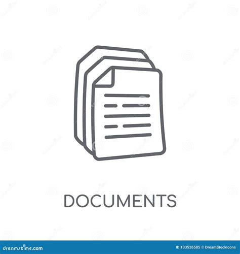 documents linear icon modern outline documents logo concept  stock
