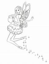 Barbie Fairy Coloring Pages Girls sketch template