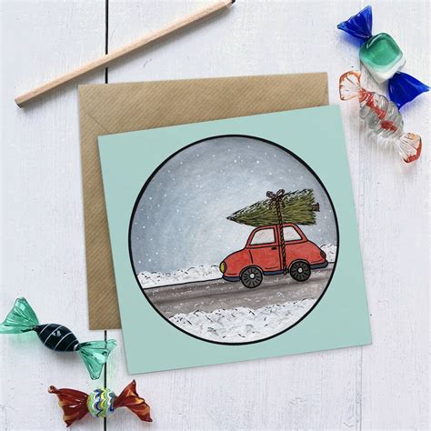 driving home  christmas illustrated christmas card  cherry pie lane