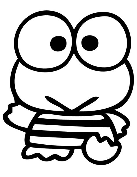 keroppi waving coloring page   coloring pages