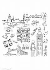 Anglais Coloriage Londres Carnets Carnet Tableaux Thématiques Depuis sketch template