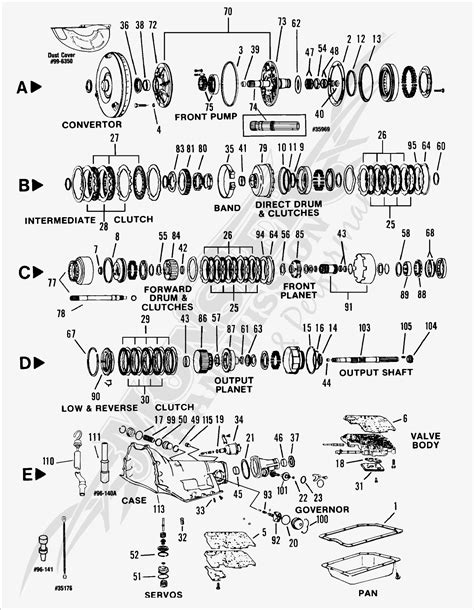 turbo  thc automatic transmission parts  diagram