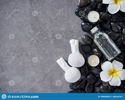 spa massage with herbal compress and skin care stock image image of