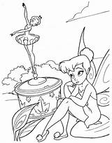Coloring Disney Pages Fairies Tinkerbell Printable Kids Music Box Sad Color Fairy Watching Coloriage Colouring Sheets Print Cartoon Bestcoloringpagesforkids Pixie sketch template