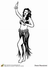 Hula Danseuse Girl Danseurs Tattoos Hawaiian Dessin Coloring Drawing Dancer Et sketch template