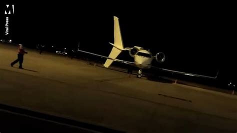 passenger plane crashes into private jet snapping off its rudder metro video