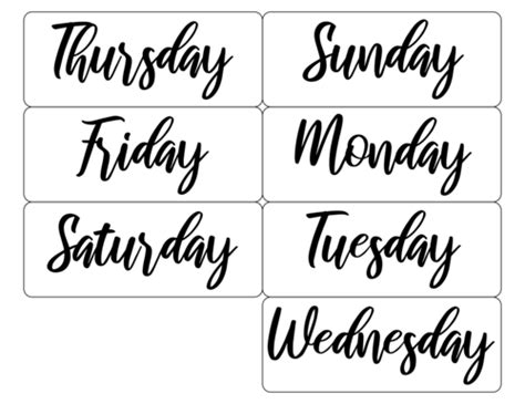 days   week diy calendar label template onlinelabels