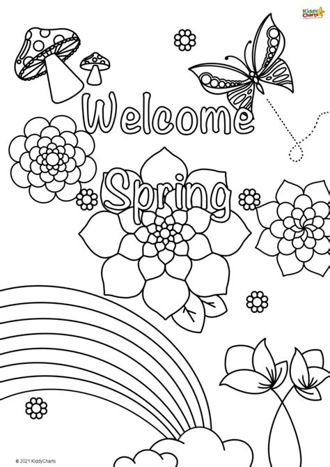 spring coloring pages fun printable kiddychartscom