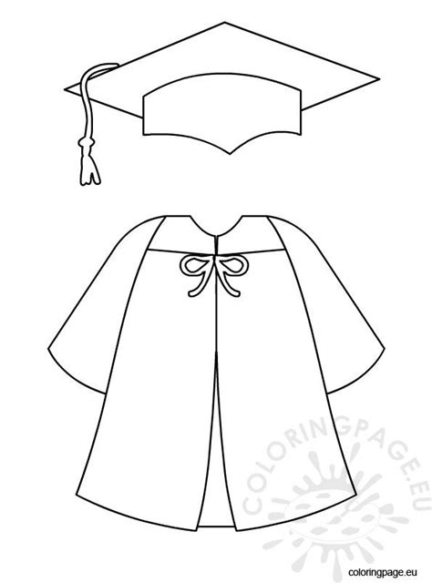 graduation cap  gown coloring page