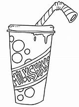 Coloring Milkshake Pages Food Printable Sipping sketch template
