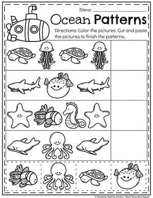 coloring pages kids ocean theme kindergarten phonic worksheets