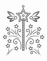 Wand Coloring Pages Fairy Printable Popular sketch template