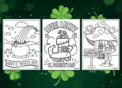 printable whimsical st patricks day coloring pages  kids