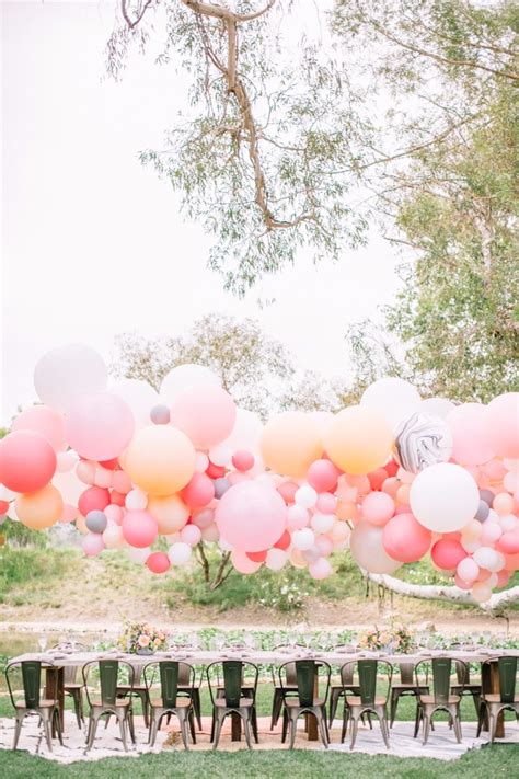 a chic garden wedding filled with balloons
