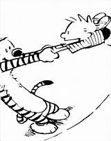 Coloring Calvin Hobbes Pages Comments Popular Coloringhome sketch template