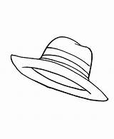 Hat Sun Coloring Template Women Hats Pages Floppy Drawing Beach sketch template