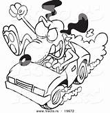 Rage Road Clipart Outlined Cartoon Driving Dog sketch template