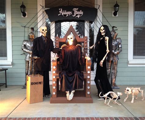 addams family  baxter skeletons  promote local high school play family halloween
