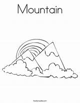 Mountain Coloring Worksheet Mountains Color Rainbow Pages Sheet Peak Pikes Colouring Book Everest Nice Mount Gunung Tracing Noodle Template Twistynoodle sketch template