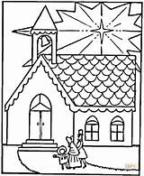 Christmas Church Coloring Pages Color Getcolorings Printable sketch template