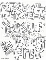 Drug Coloring Ribbon Red Week Pages Printable Sheets Awareness Respect Printables School Drugs Colouring Classroomdoodles Say Posters Elementary Yourself Middle sketch template
