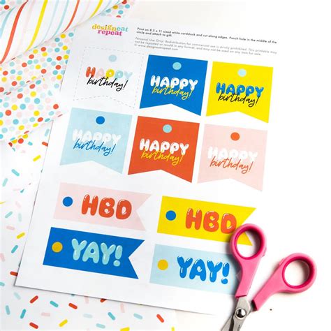 printable birthday gift tags template  printable templates