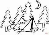 Coloring Tent Camping Pages Printable Sleeping Drawing Clip Hiking Template Getdrawings sketch template