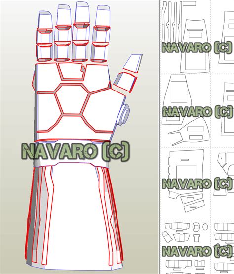 endgame nano gauntlet foam template iron man nano gauntlet pepakura