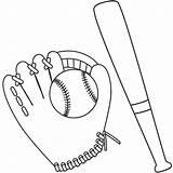 Baseball Coloring Bat Ball Pages Glove Softball Template Color Drawing Mitt Printable Getcolorings Getdrawings Sketch sketch template