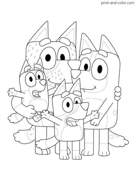bluey bandit coloring pages