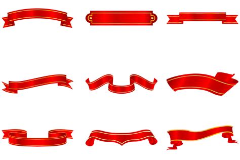 set  ribbons  vector art  vecteezy