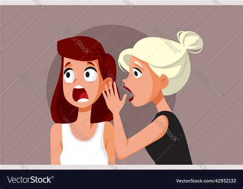 friends gossiping shocking secrets cartoon vector image