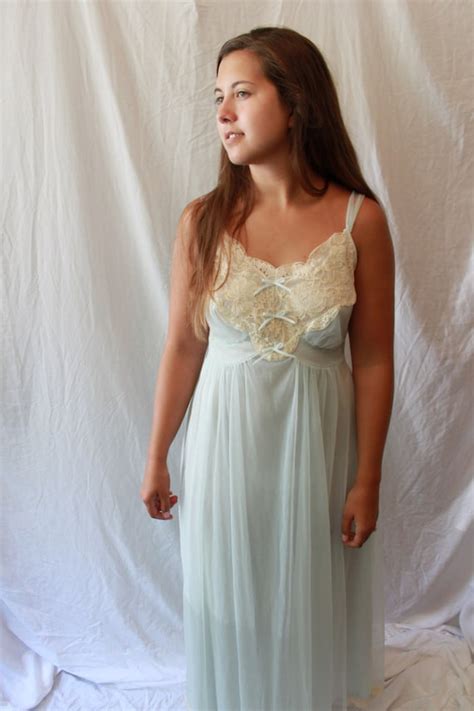 Vintage Lace Nightgown My Gotham Lingerie Sheer Nighty Etsy