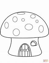 Mushroom Coloring House Pages Printable Drawing Mushrooms Easy Color Print Supercoloring Adults Drawings Dot Source sketch template